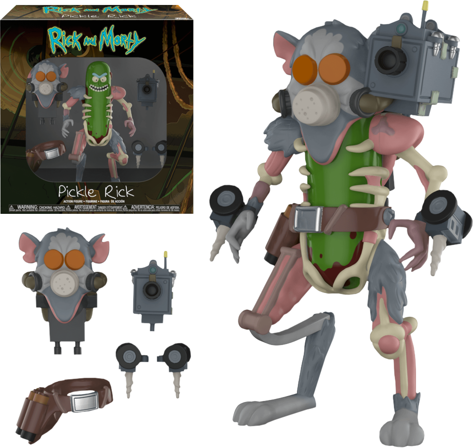 Pickle Rick Action Figure PNG Image