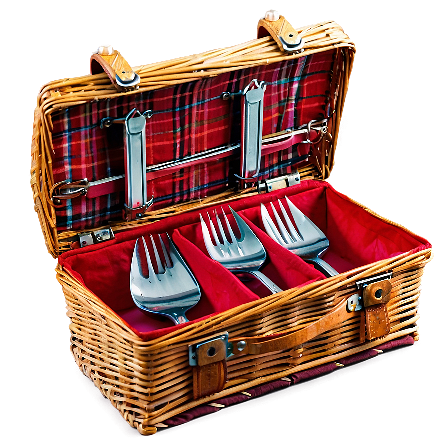 Picnic Basket With Cutlery Png 72 PNG Image