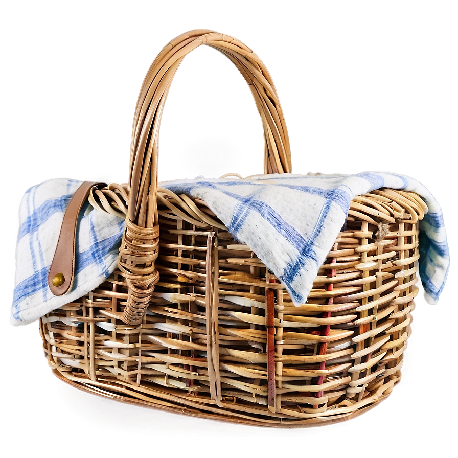 Picnic Basket With Glasses Png 06122024 PNG Image