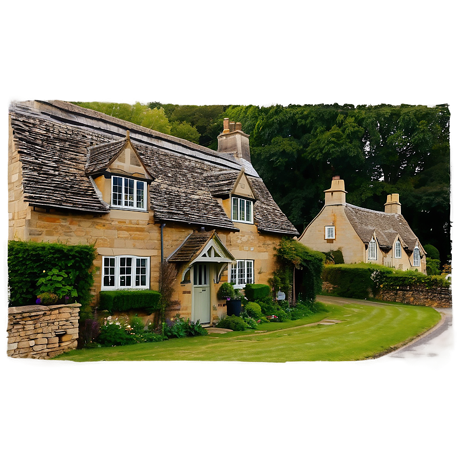 Picturesque Cotswolds Cottages England Png Lly PNG Image