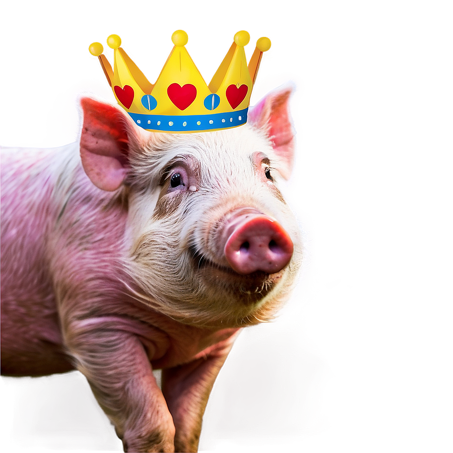 Pig With Crown Png Qvu PNG Image