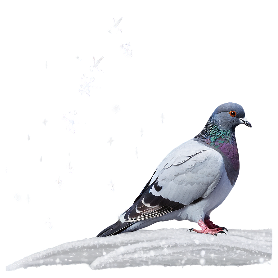 Pigeon In Snow Png 05242024 PNG Image