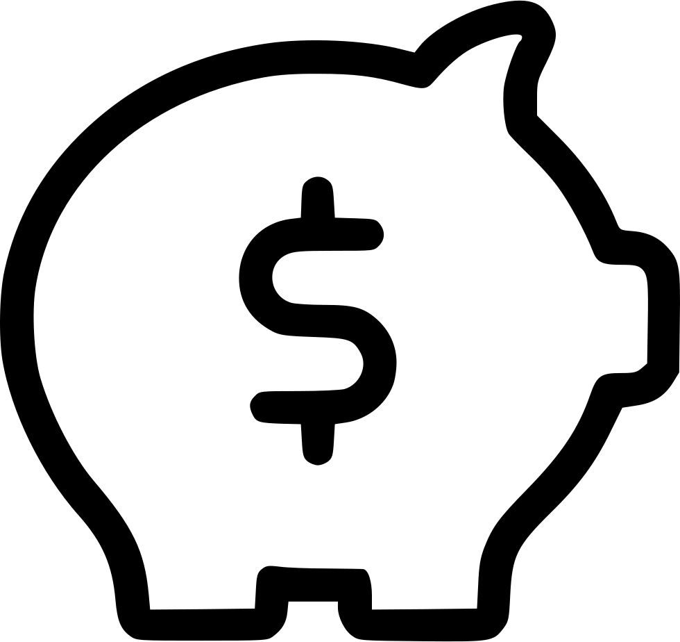 Piggy Bank Outline PNG Image