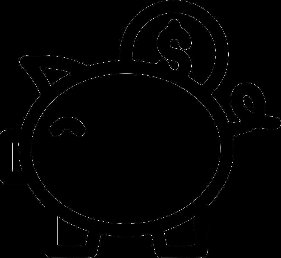 Piggy Bank Outline PNG Image