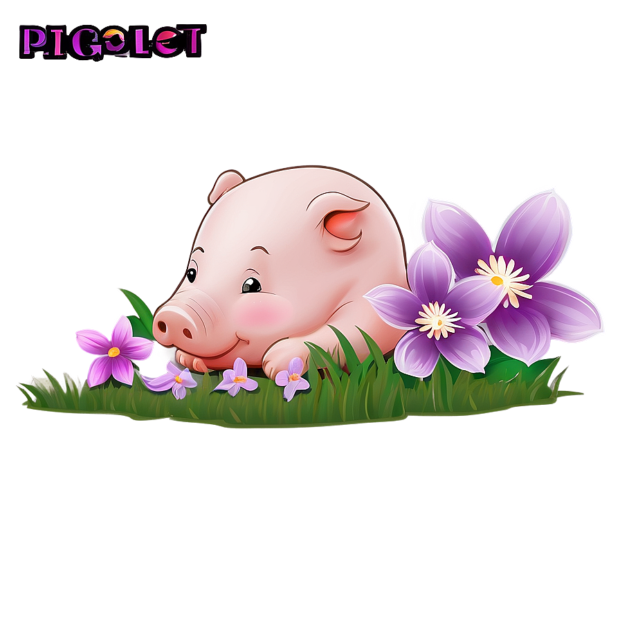 Piglet With Flowers Png 53 PNG Image