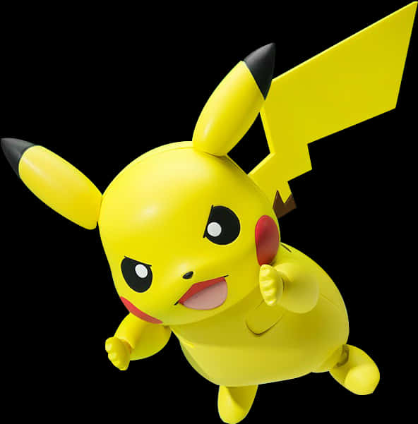 Pikachu Running Black Background PNG Image