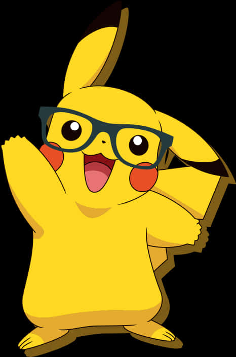 Pikachu_with_ Glasses_ Vector_ Art PNG Image