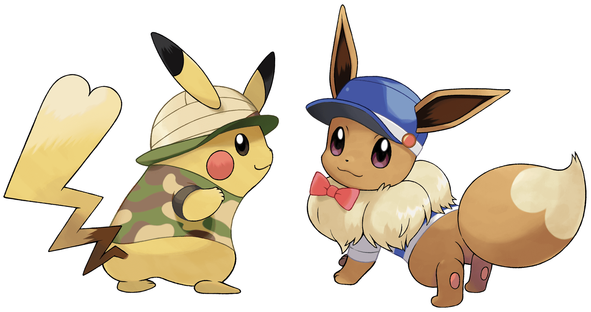 Pikachuand Eevee Friends PNG Image