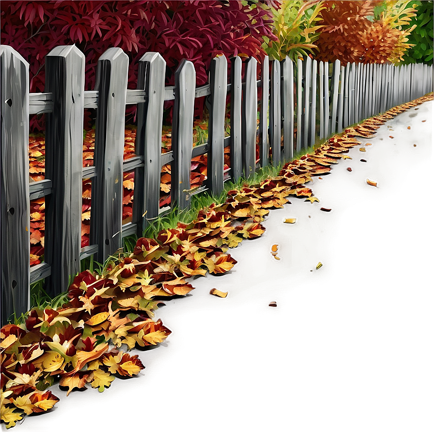 Pile Of Leaves By Fence Png 31 PNG Image