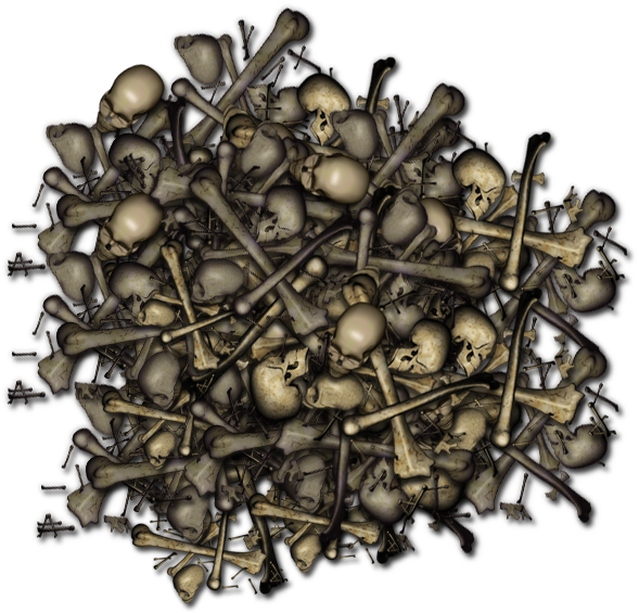 Pileof Human Skeleton Bones PNG Image