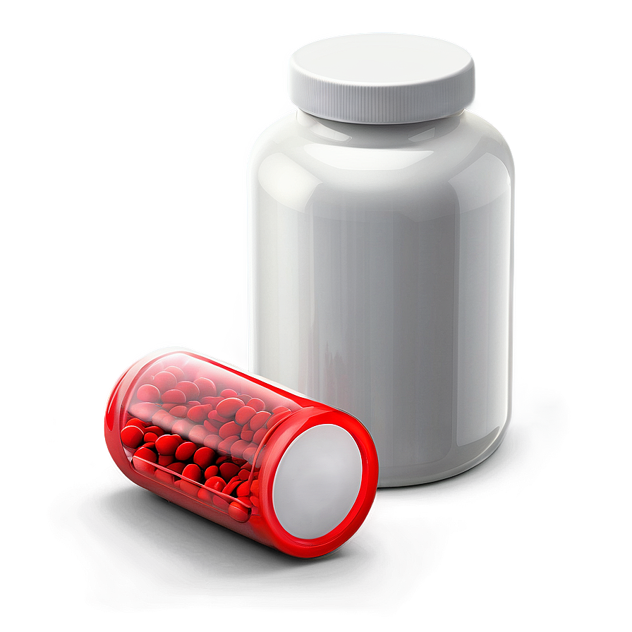 Pill Bottle With Red Pills Png 05252024 PNG Image