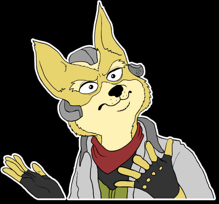 Pilot Fox Cartoon Character PNG Image