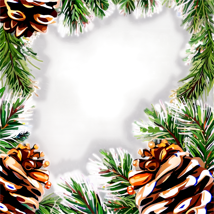 Pine Cone Christmas Border Png Lqt PNG Image