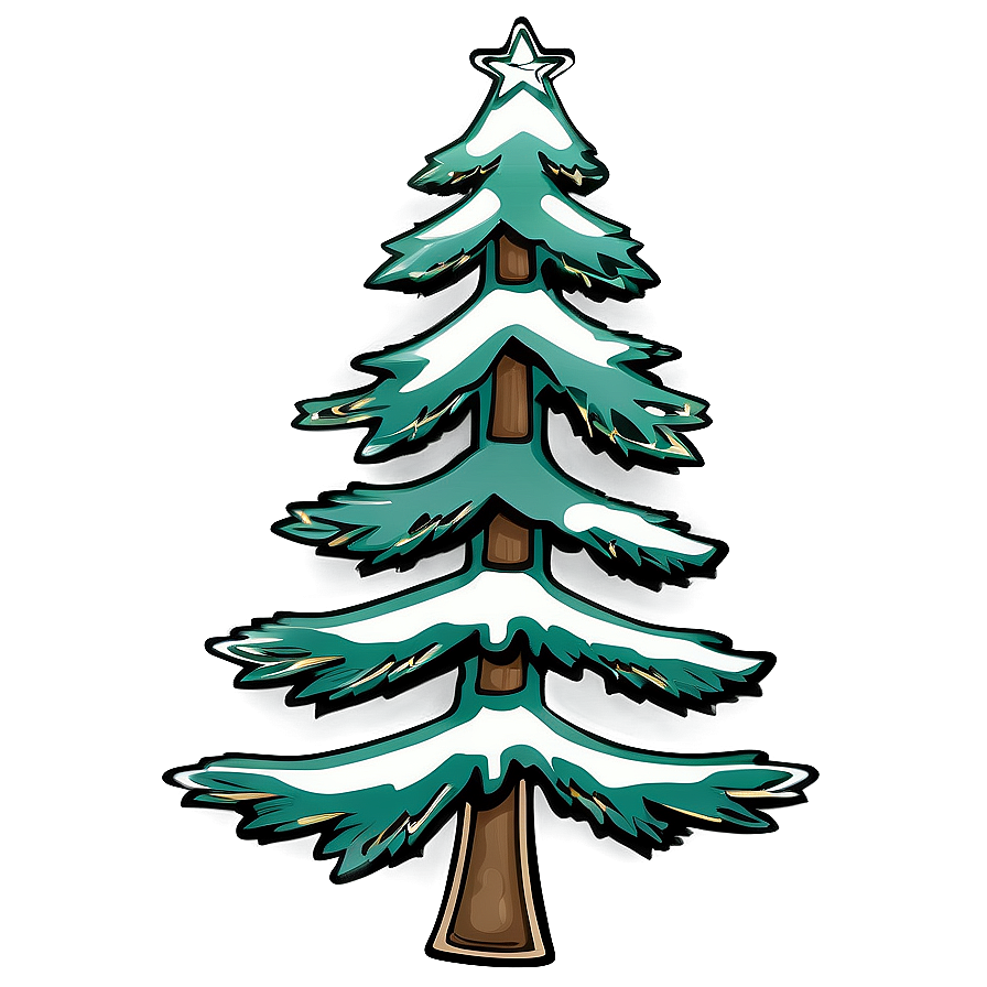 Pine Tree Christmas Outline Png 24 PNG Image