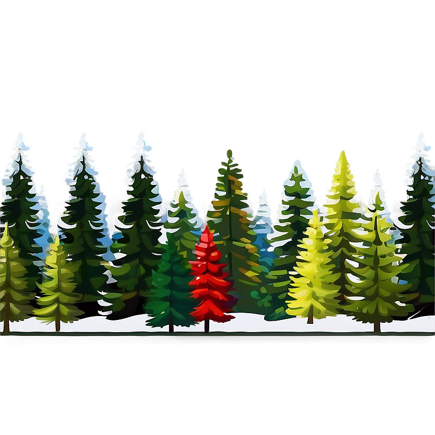 Pine Trees In Landscape Png Pgm PNG Image