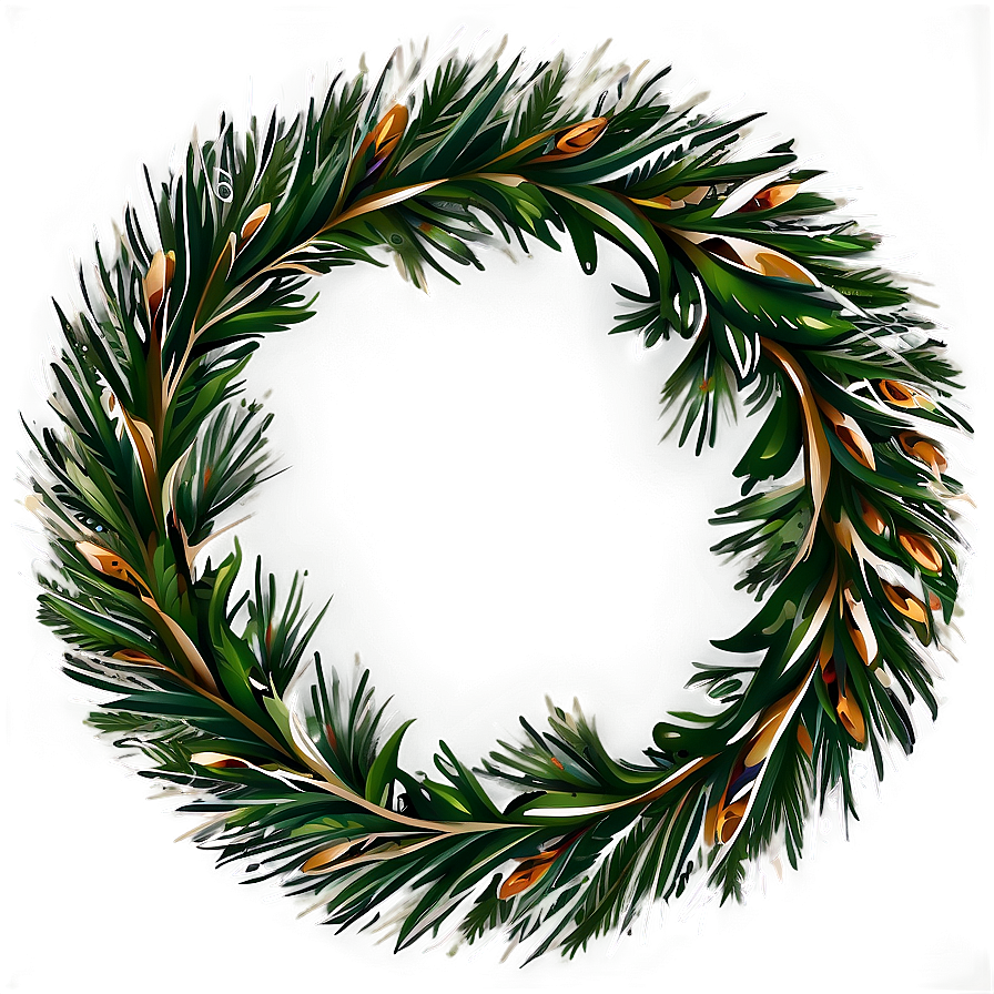 Pine Wreath Design Png Eok PNG Image