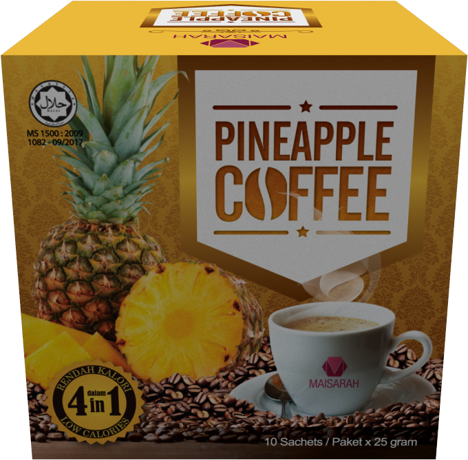 Pineapple Coffee Product Packaging PNG Image