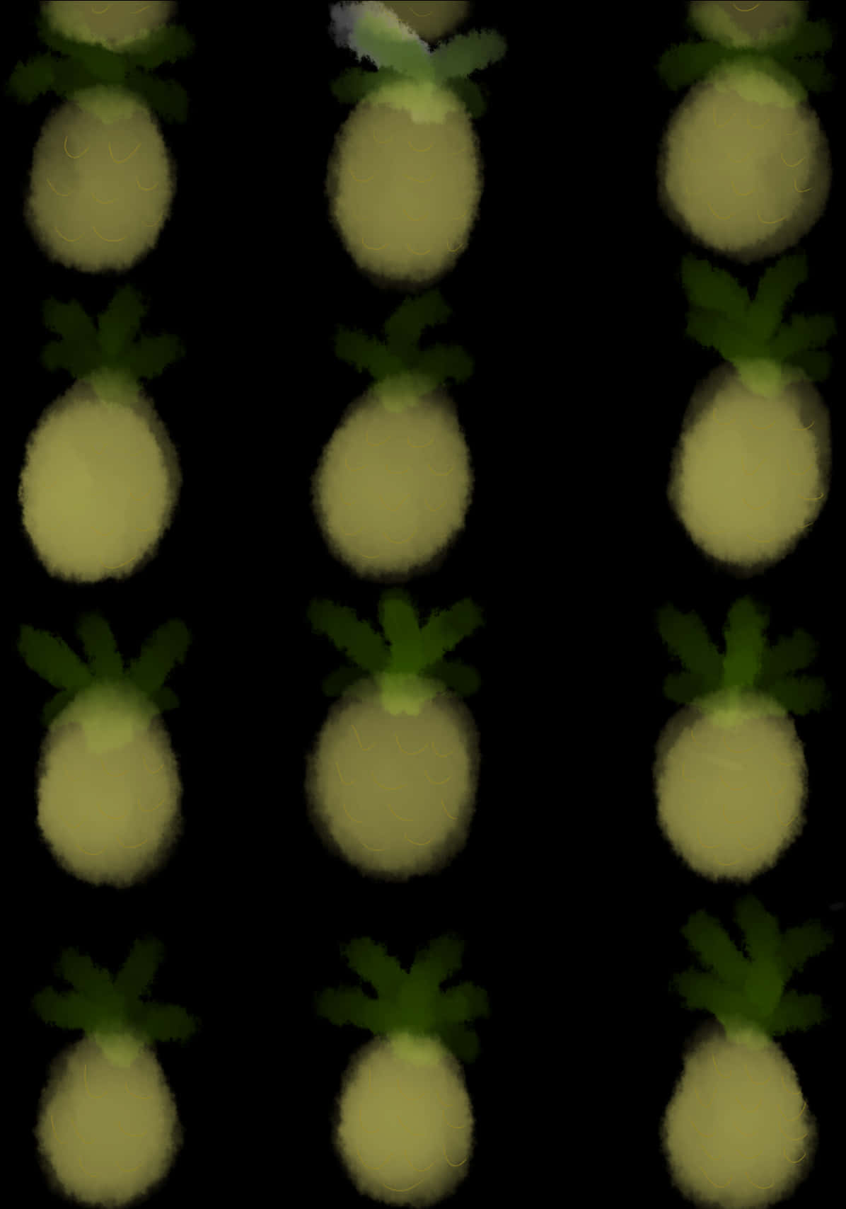 Pineapple Pattern Dark Background PNG Image