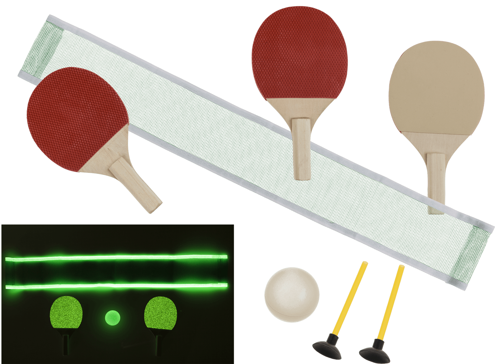 Ping Pong Equipmentand Glowing Table PNG Image