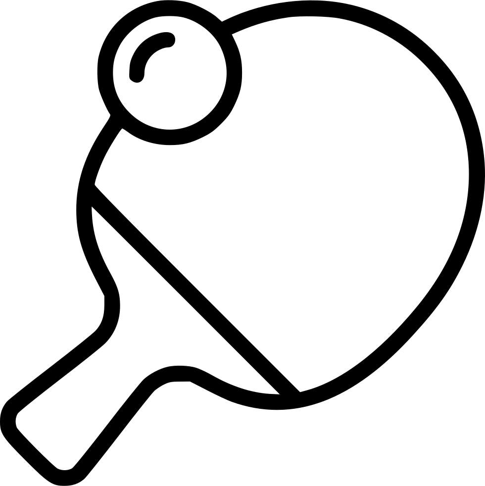 Ping Pong Paddle Outline PNG Image