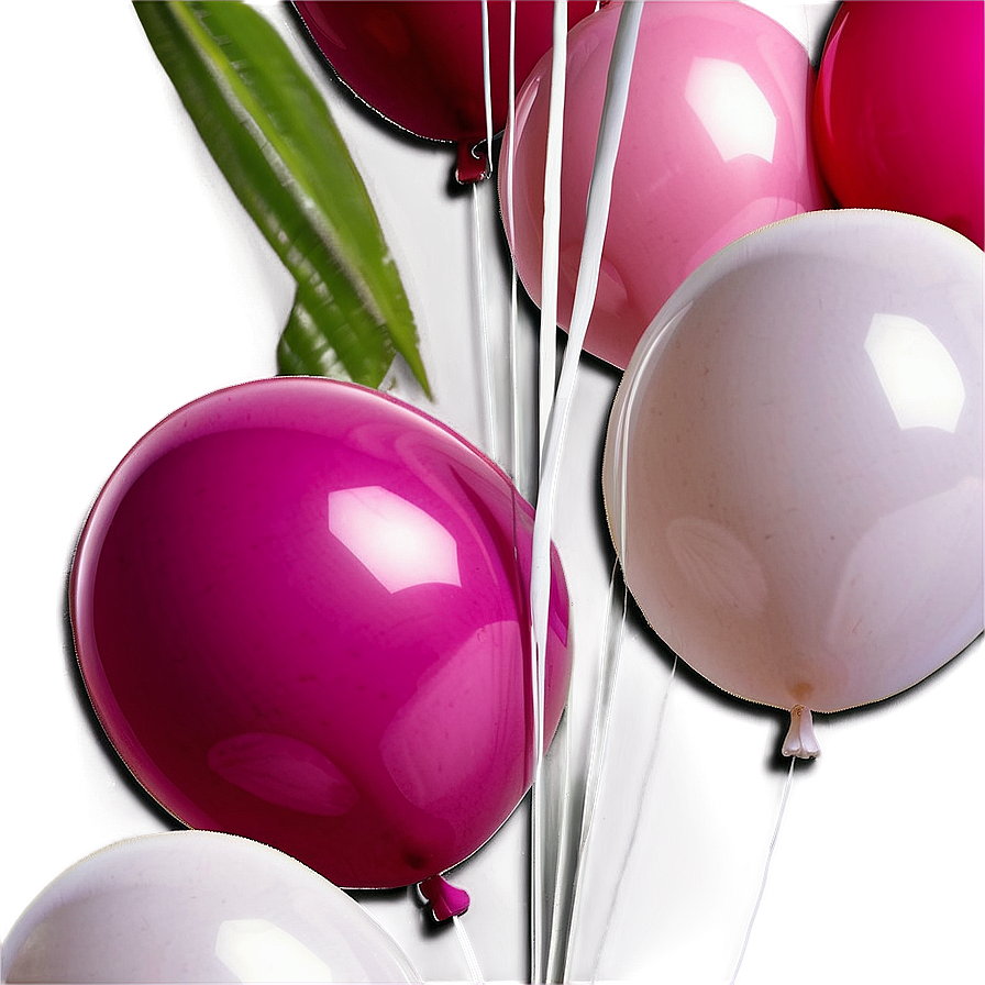 Pink And White Balloons Mix Png Kjc31 PNG Image