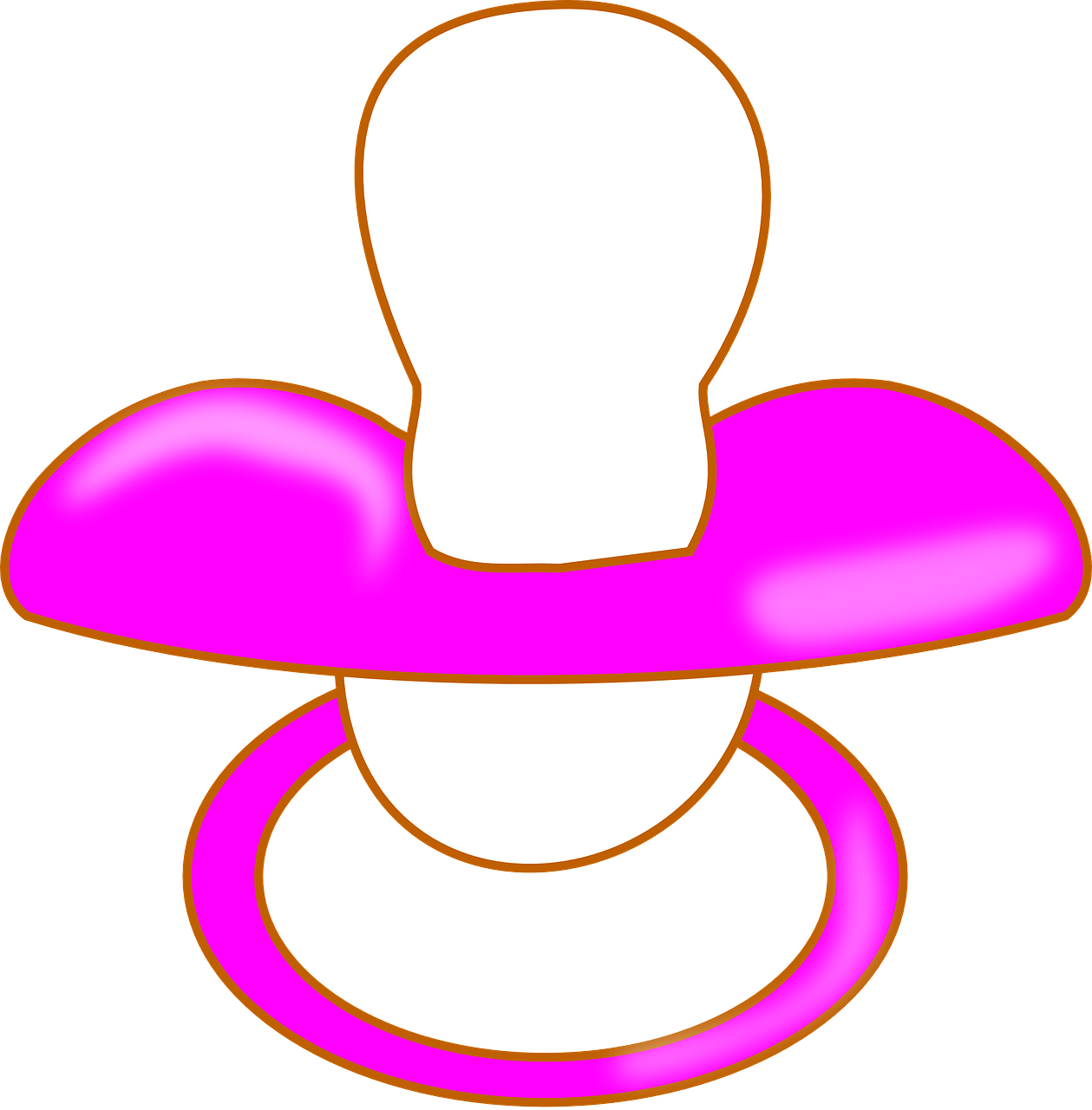 Pink Baby Pacifier PNG Image