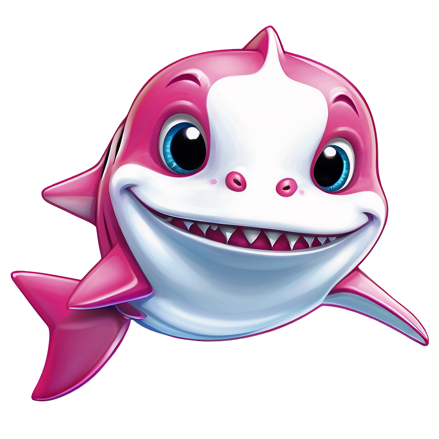 Pink Baby Shark For Coloring Book Png Eiq95 PNG Image