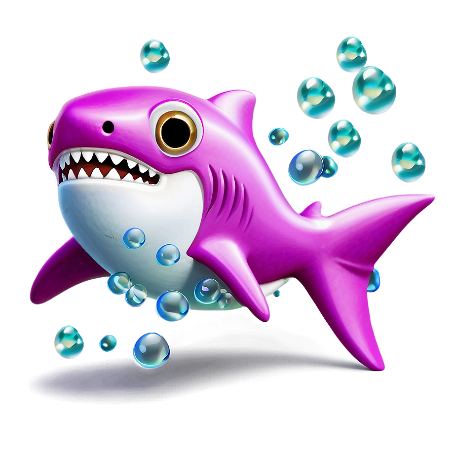 Pink Baby Shark With Bubbles Png 97 PNG Image