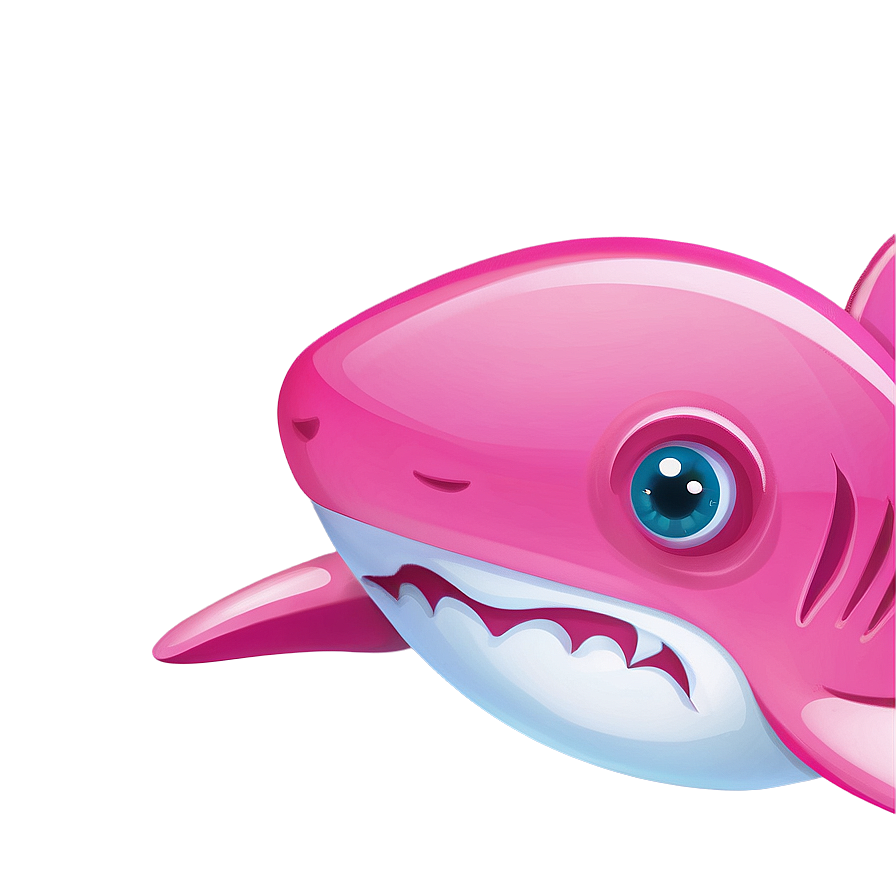 Pink Baby Shark With Cute Eyes Png Bxc25 PNG Image