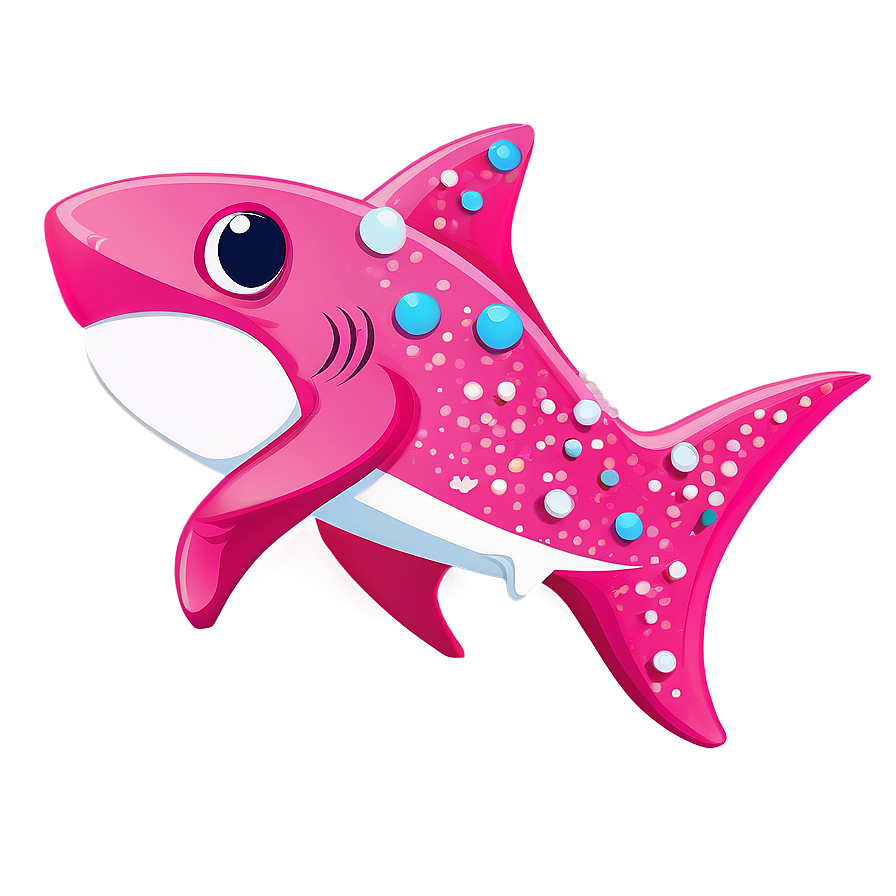 Pink Baby Shark With Stars Png Yjn PNG Image