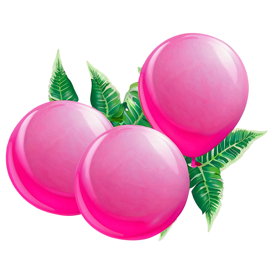 Pink Balloons And Flowers Png Chb PNG Image