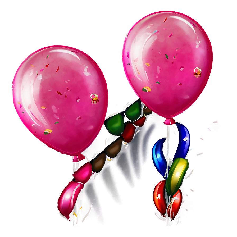 Pink Balloons Festive Bouquet Png Ujd3 PNG Image