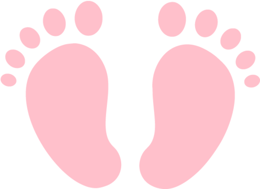 Pink Barefoot Prints Graphic PNG Image