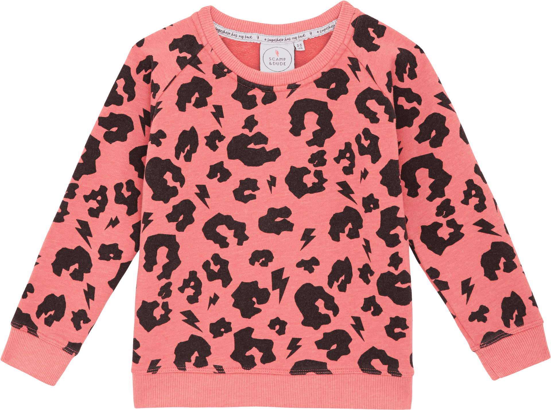 Pink Black Animal Print Sweater PNG Image