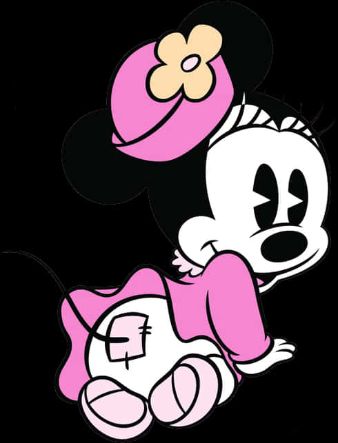 Pink Bow Minnie Mouse Vector PNG Image