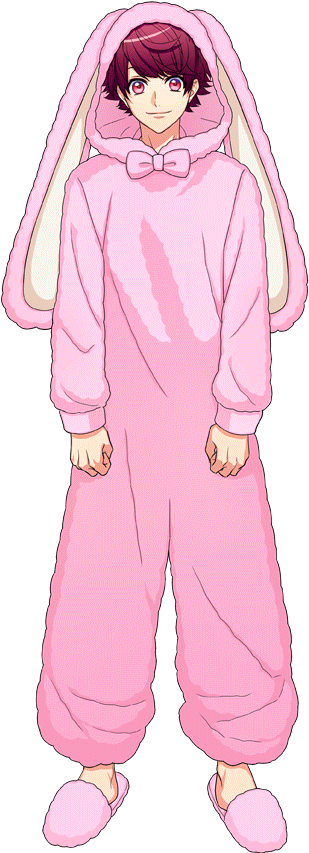 Pink Bunny Onesie Anime Character PNG Image