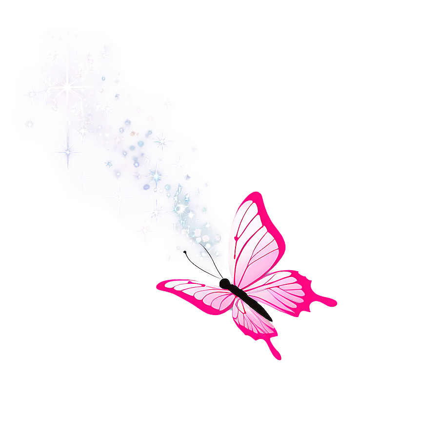 Pink Butterfly And Fairy Dust Png Ccm PNG Image