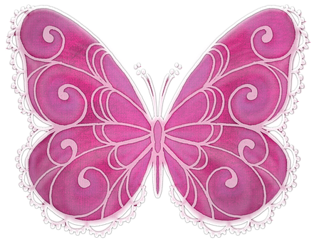 Pink Butterfly Artwork PNG Image