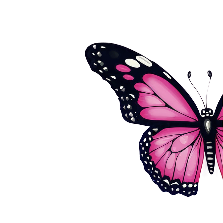 Pink Butterfly Border Png 64 PNG Image