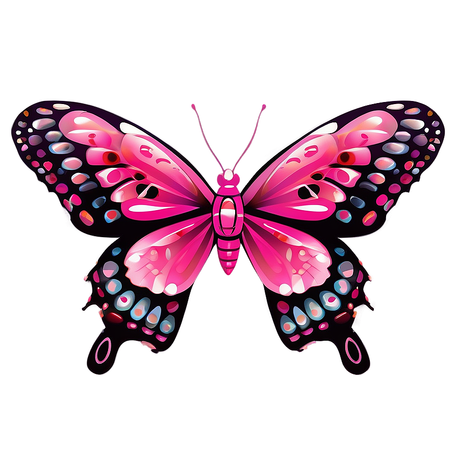 Pink Butterfly For Wedding Design Png Dtu PNG Image