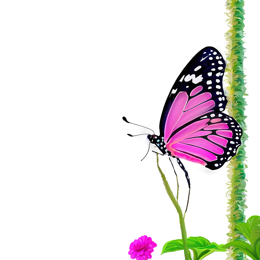 Pink Butterfly In Garden Png Bpr23 PNG Image