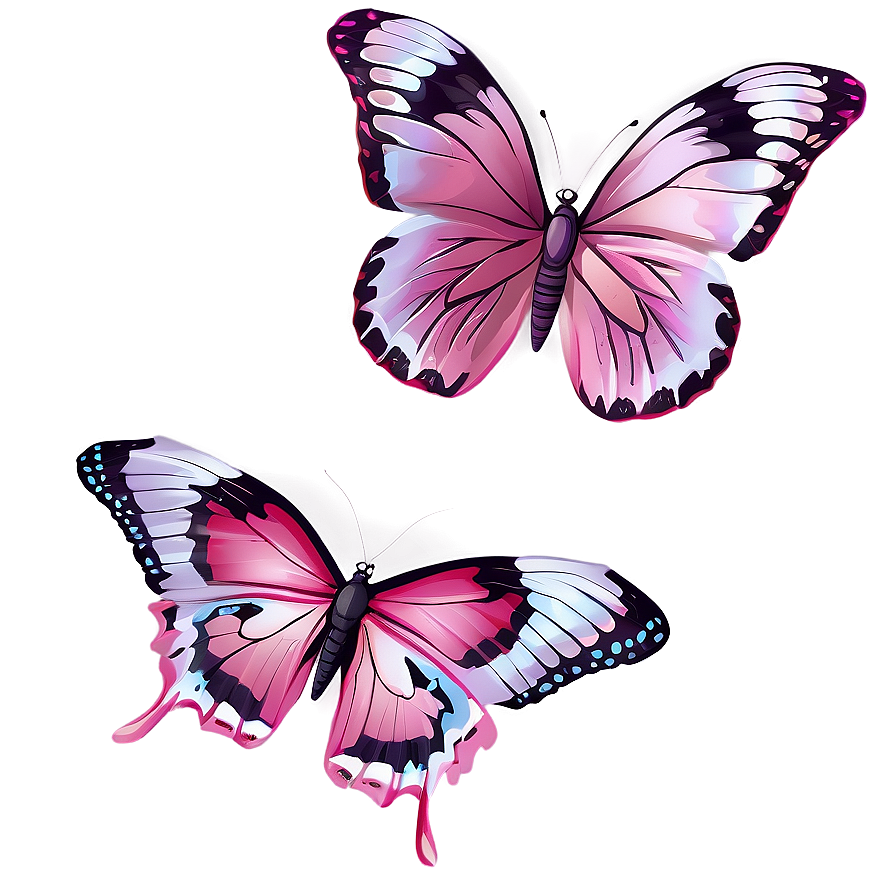 Pink Butterfly Transparent Background Png 6 PNG Image