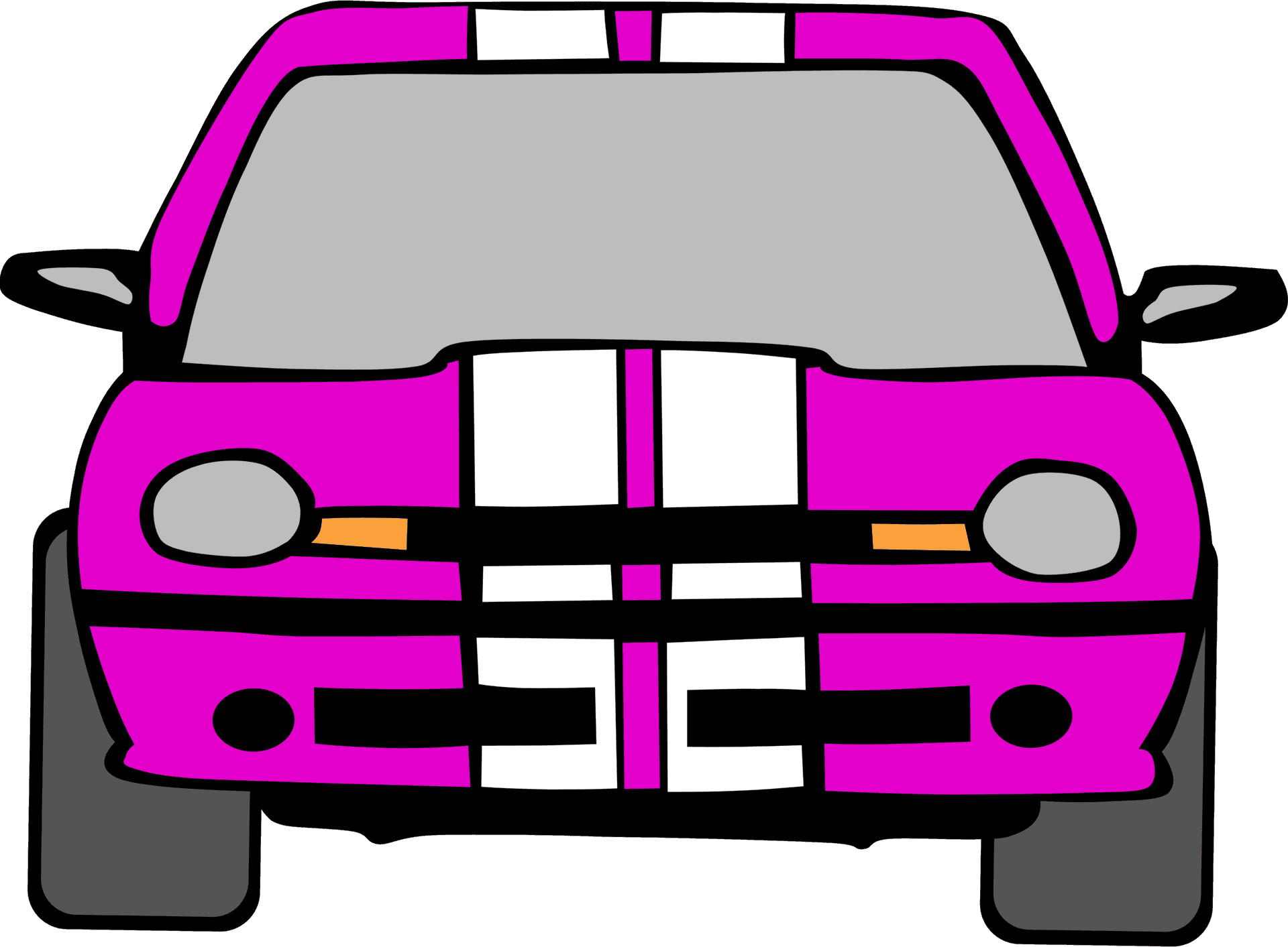 Pink Car Front Vector Illustration PNG Image