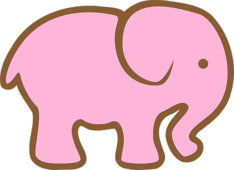 Pink Cartoon Elephant PNG Image