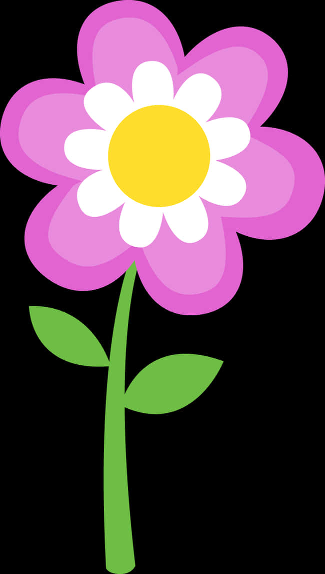 Pink Cartoon Flower Graphic PNG Image