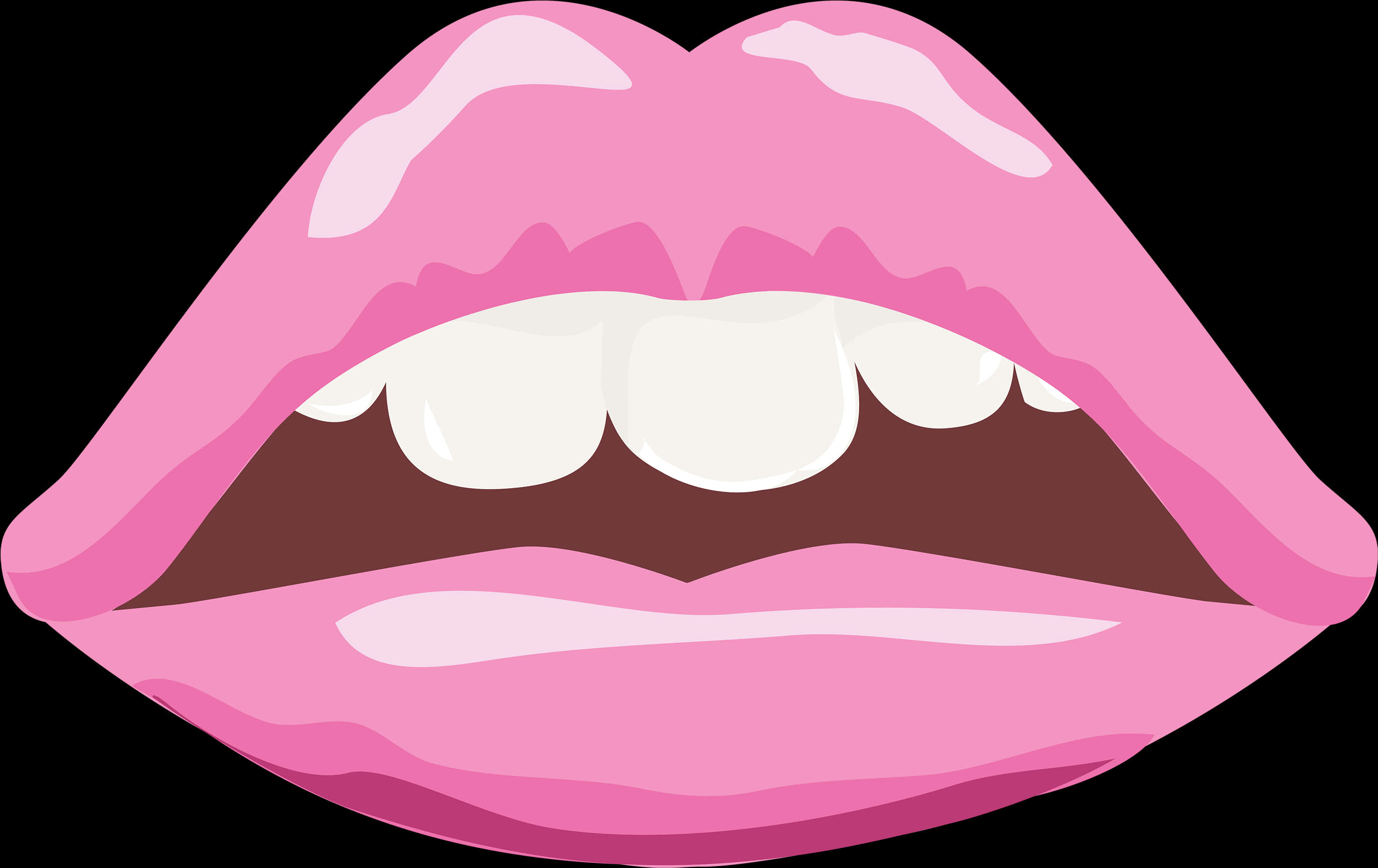 Pink Cartoon Lips PNG Image