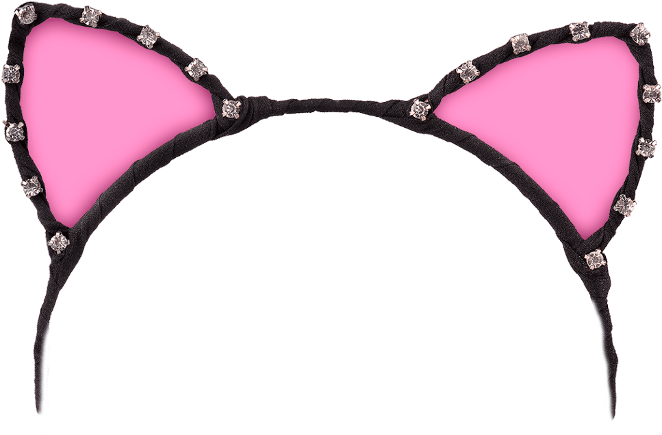 Pink Cat Ears Headband PNG Image