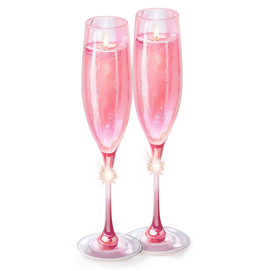 Pink Champagne And Candlelight Dinner Png 23 PNG Image