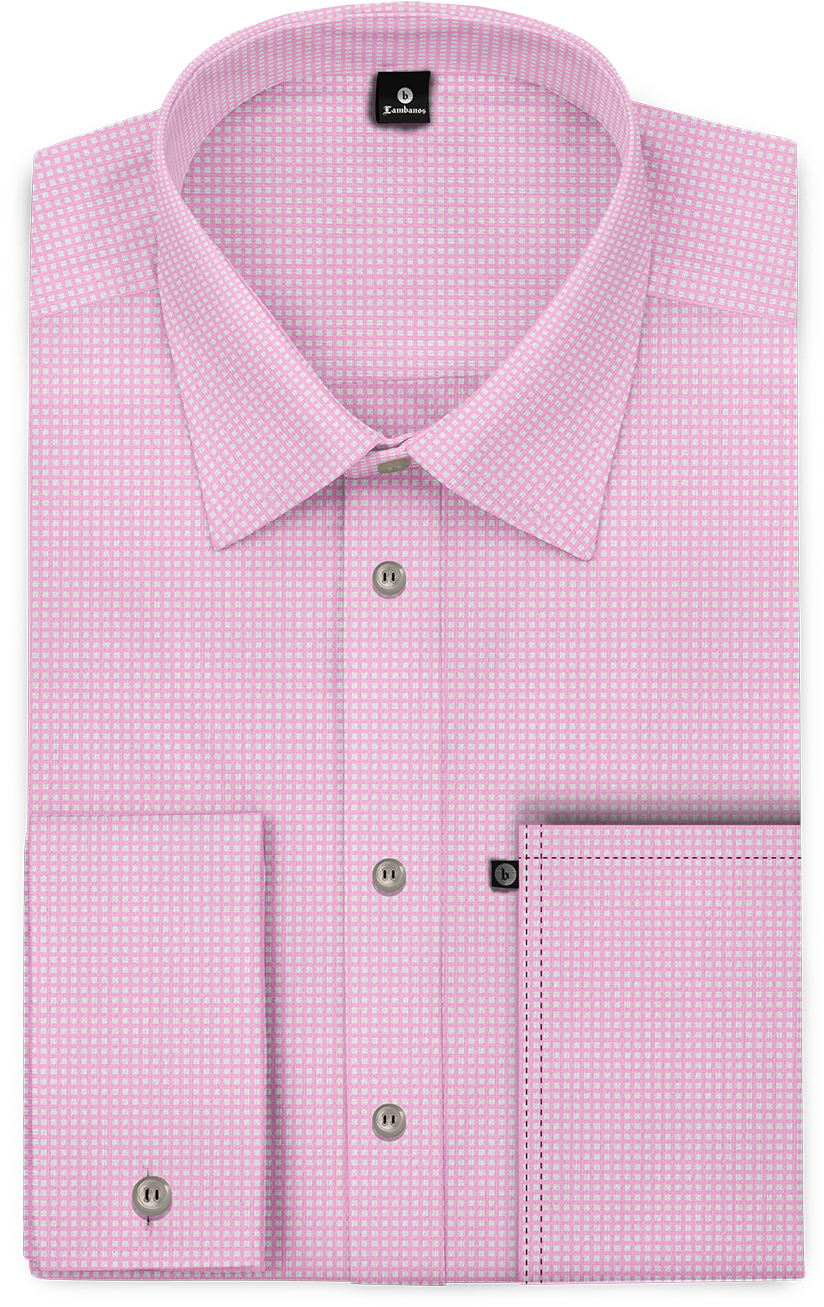 Pink Checkered Dress Shirt Folded PNG Image