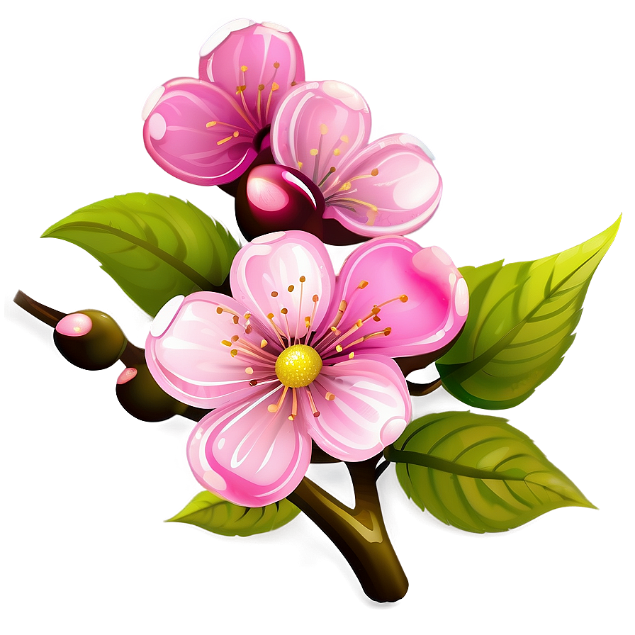 Pink Cherry Blossom Clipart Png Hxa84 PNG Image